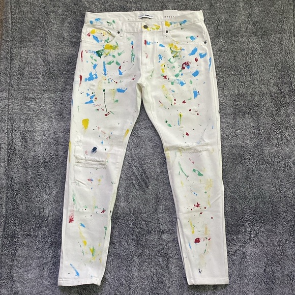 Fashion Nova Jeans Mens Paint Splatter Jeans Fashion Nova Size 36